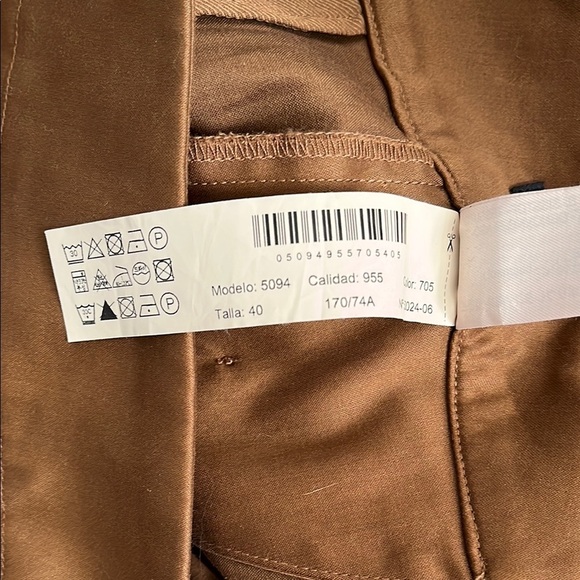 MASSIMO DUTTI Camel Lightweight High Waist Sailor Pants, Size 8 - Picture 12 of 13